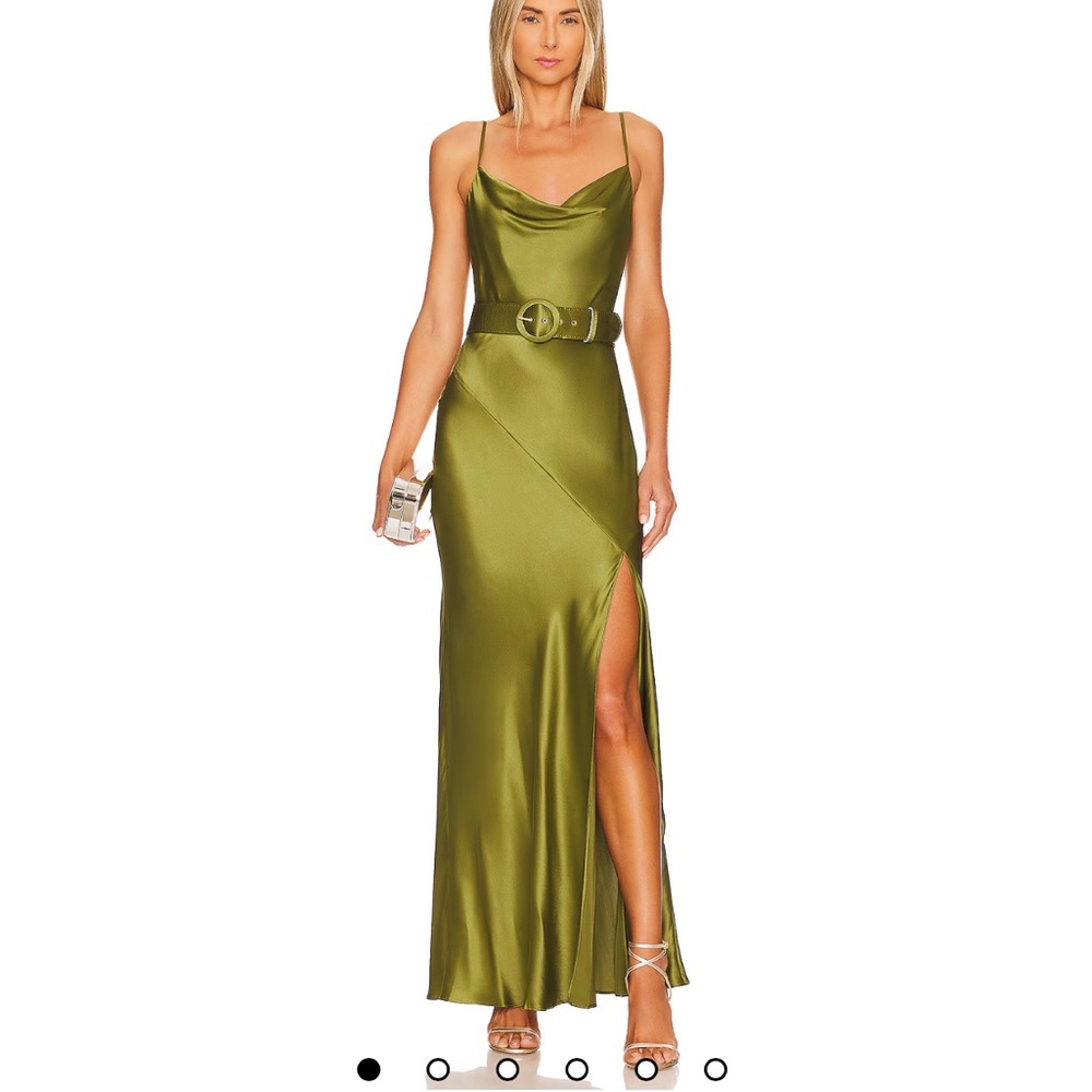 NICHOLAS Simone Cowl Neck Dress in Olive